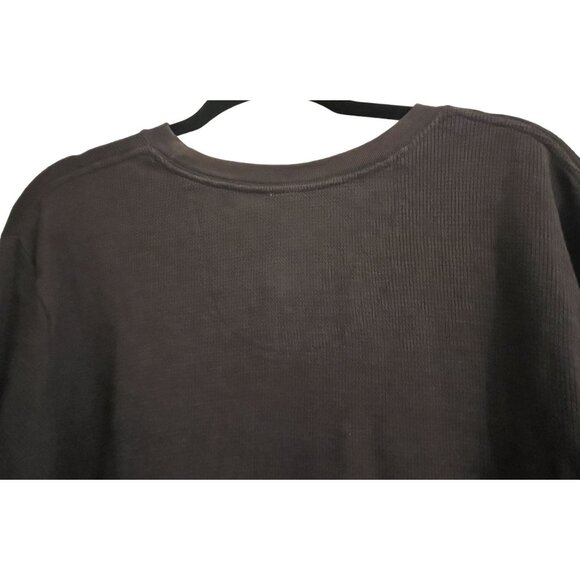 REAL TREE Mens Large 42/44 Olive Green Waffle Knit Long Sleeve Shirt - Picture 5 of 8